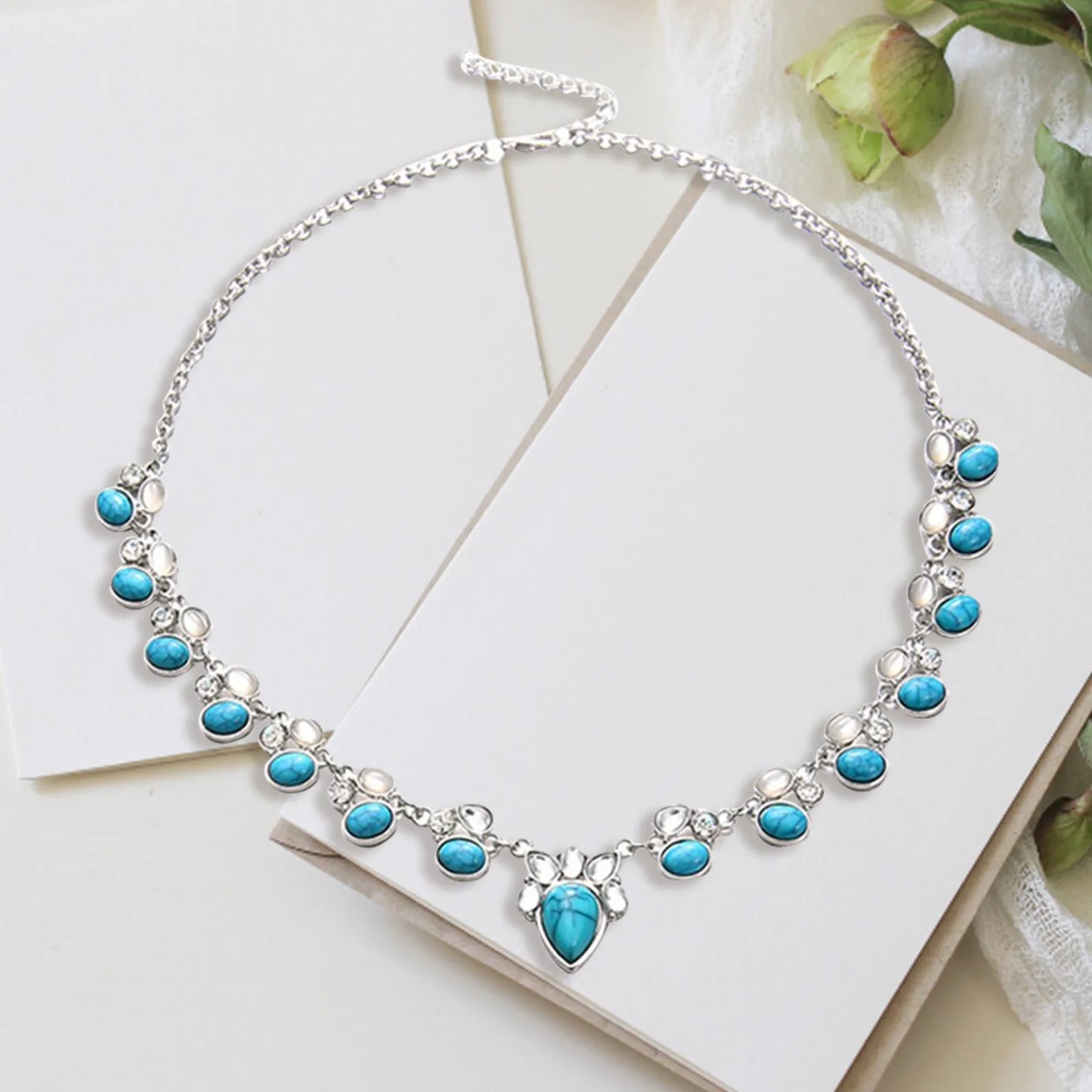 Pearl & Turquoise Harmony Necklace by Seranna Bay