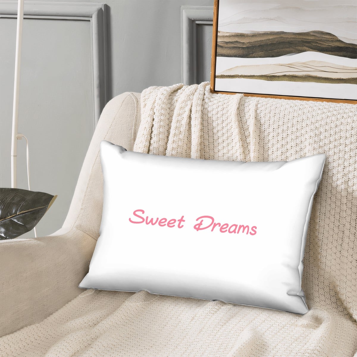Sweet Dreams Satin Pillowcase with Hidden Zipper