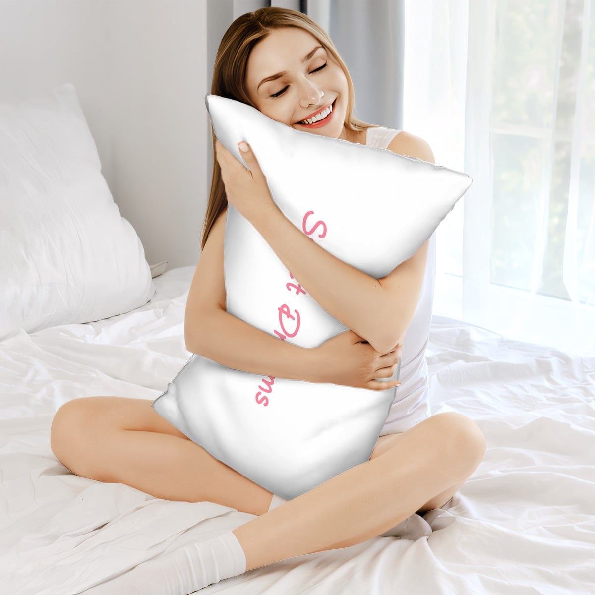 Sweet Dreams Satin Pillowcase with Hidden Zipper