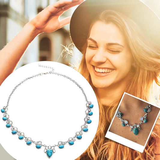 Pearl & Turquoise Harmony Necklace by Seranna Bay